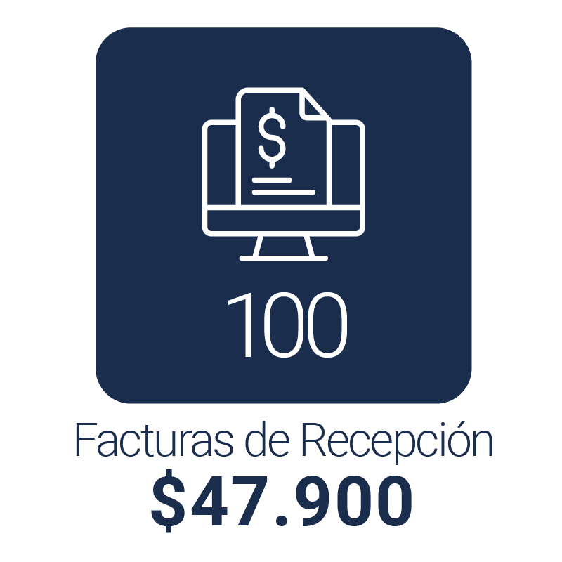 100 folios de recepción de facturas